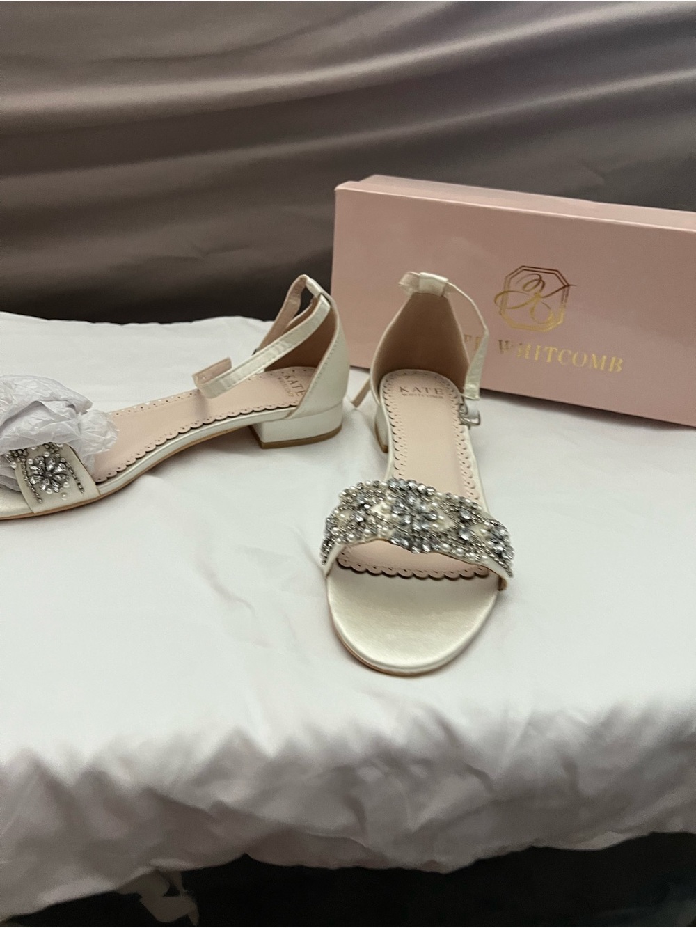 Kate Whitcomb Aerin Ivory Bridal Shoe Size 9